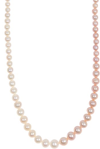 Ожерелье из стерлингового серебра 3 мм с розовым и белым пресноводным жемчугом Effy