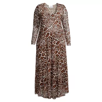 Платье макси с леопардовым принтом Baacal, Plus Size