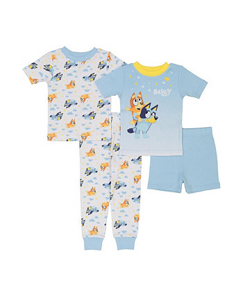 Футболки, шорты и пижама для малышей для мальчиков, комплект из 4 предметов Bluey