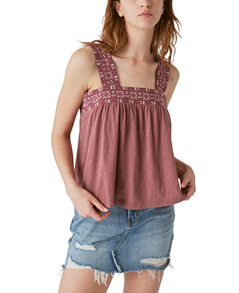 Women's Lace-Embroidered V-Neck Tank Top Lucky Brand
