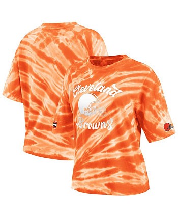 Женская оранжевая футболка Cleveland Browns Tie-Dye WEAR by Erin Andrews