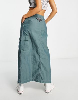 Голубая длинная юбка карго с рюшами и рюшами Basic Pleasure Mode Basic Pleasure Mode