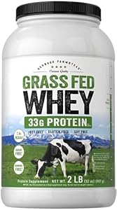 Carlyle Grass Fed Whey Protein Powder | 2lb | 33g of Protein Per Serving | Unflavored | Sugar and Hormone Free | Non-GMO and Gluten Free Supplement | by Herbage Farmstead Carlyle