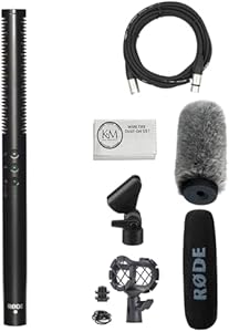 Rode NTG4 Shotgun Microphone w/Digital Switches Bundled with Universal Shockmount + Fur Windshield + XLR Microphone Cable + Cleaning Cloth (5 Items) Rode