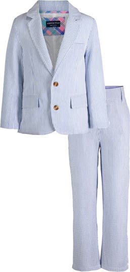 Stripe Print Notch Collar Suit Set ANDY AND EVAN