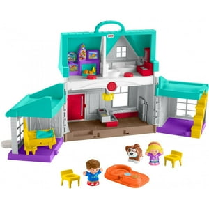 Fisher-Price Little People Toddler Playhouse, Big Helpers Home Electronic Playset, 7 Play Pieces Little People