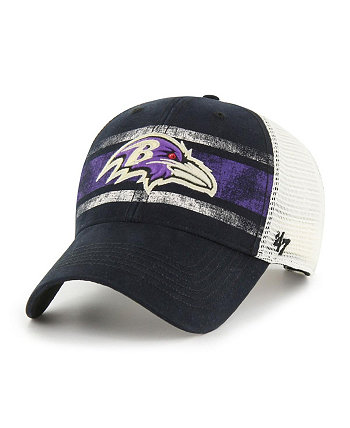 Мужская черно-белая рваная кепка Baltimore Ravens Interlude MVP Trucker Snapback '47 Brand