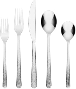 Cambridge Mirror 20-Piece Kiera Textured Flatware Set, Service for 4 Cambridge