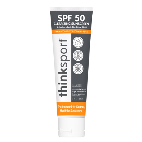 Thinksport Clear Zinc Sunscreen SPF 50 — 3 жидких унции Thinksport
