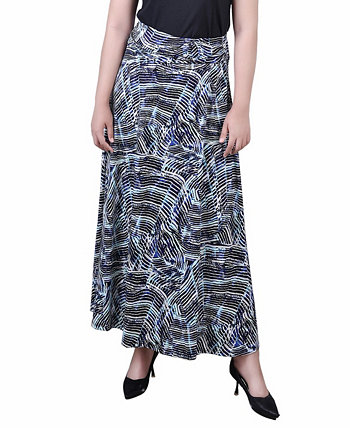 Женская длинная юбка-трапеция Missy с искусственным поясом спереди и кольцом NY Collection