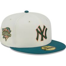 Men's New Era Cream New York Yankees Chrome Evergreen 59FIFTY Fitted Hat New Era x Staple