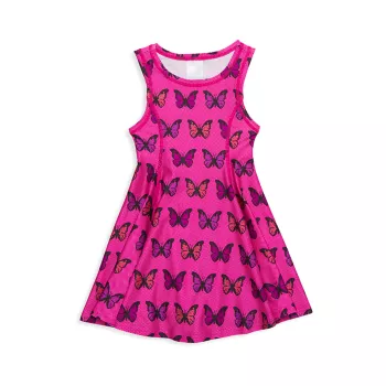 Платье плиссированной юбки с бабочкой в полутонах для маленькой девочки TEREZ
