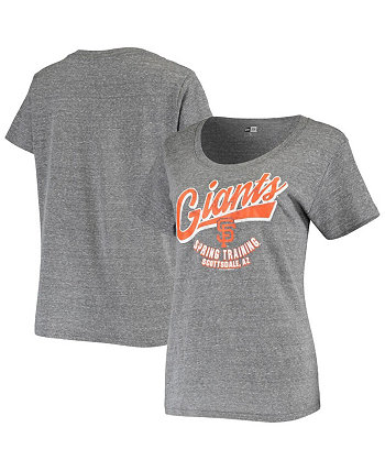 Женская футболка New Era из меланжевого серого цвета San Francisco Giants Spring Training Tri-Blend с логотипом 5th & Ocean