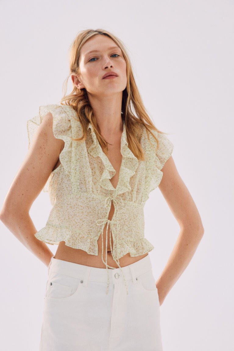 Ruffle-trimmed Blouse H&M
