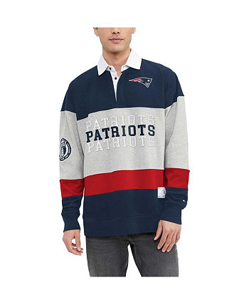 Мужская темно-синяя рубашка-поло с длинными рукавами для регби New England Patriots Connor Tommy Hilfiger