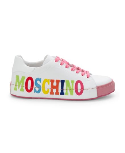 Кожаные кроссовки с логотипом Moschino Couture!