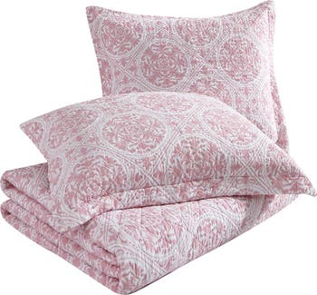 Набор из 2-х стеганых одеял из хлопка розового цвета с геометрическим рисунком Ayla Laura Ashley