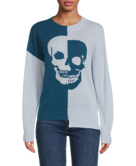 Кашемировый свитер с цветными блоками Skull 360 Cashmere