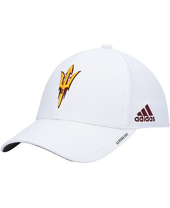 Мужская белая кепка Arizona State Sun Devils 2021 Sideline Coaches AEROREADY Flex Hat Adidas