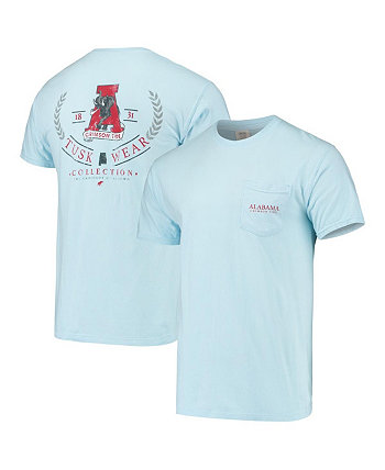 Мужская светло-голубая футболка Alabama Crimson Tide Logo Arch Comfort Colours Tuskwear