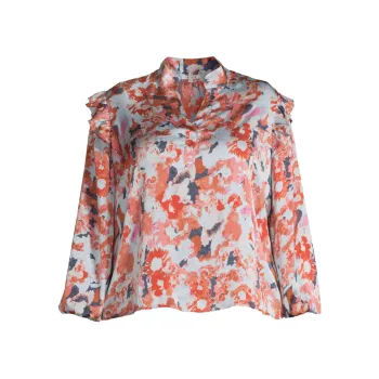 Атласная блузка с прессованными лепестками NIC+ZOE
