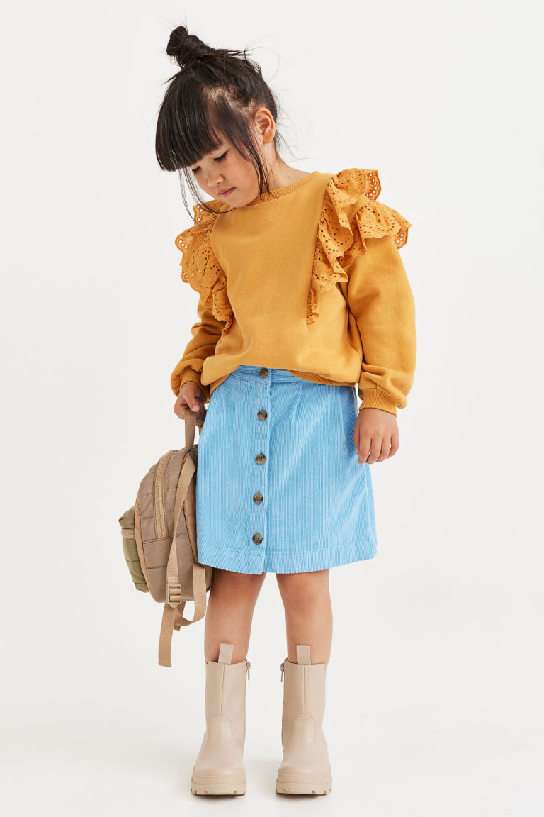 Хлопковая вельветовая юбка H&M