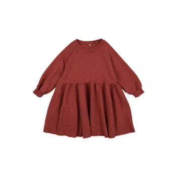 Little Girl's &amp; Girl's Dotted Sweatshirt Dress Pouf