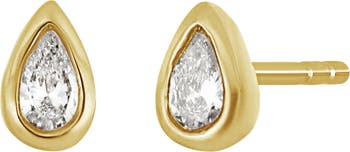 Серьги-гвоздики Simple Obsessions из 18-каратного желтого золота с бриллиантами в форме груши — 0,09 карата Bony Levy