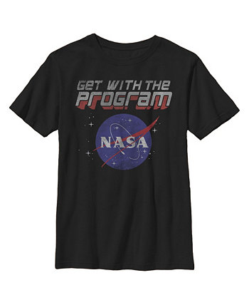Детская футболка с логотипом Get With The Program для мальчиков NASA