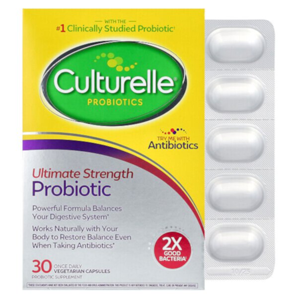 Probiotics, Пробиотик максимальной силы, 20 миллиардов КОЕ, 30 вегетарианских капсул Culturelle