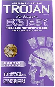 Trojan Her Pleasure Ecstasy Lubricated Condoms - 10 Count (Packaging May Vary) TROJAN