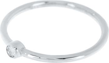 Кольцо из стерлингового серебра с родиевым покрытием и круглым бриллиантом - 0,03 карата ADORNIA Fine
