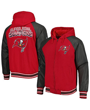 Мужская красная университетская куртка Tampa Bay Buccaneers Defender с капюшоном и регланом во всю длину G-III Sports