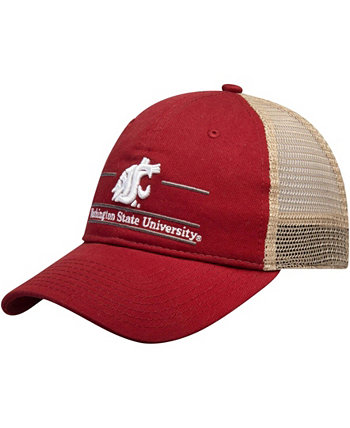 Мужская регулируемая шляпа Crimson Washington State Cougars Split Bar Trucker Game