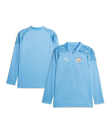 Мужская тренировочная футболка небесно-голубого цвета Manchester City 2023/24 с молнией в четверть PUMA