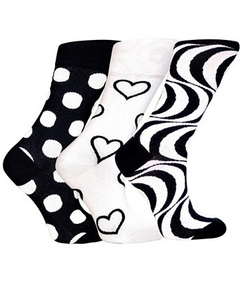 Women's Denver Gift Box of Cotton Seamless Toe Premium Colorful Fun Patterned Crew Socks, Pack of 3 Love Sock Company