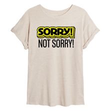Juniors' Sorry! Not Sorry Flowy Tee Licensed Character
