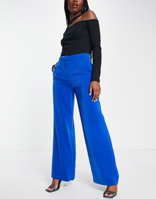 Ярко-синие широкие брюки с завышенной талией JDY JDY