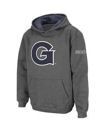 Boys Youth Charcoal Georgetown Hoyas Big Logo Pullover Hoodie Stadium Athletic