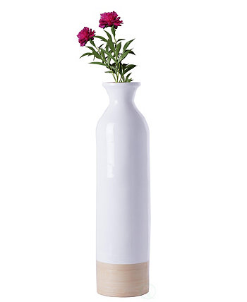 Цилиндрическая высокая пряденная бамбуковая напольная ваза с глянцевым лаком, бамбук, малая Uniquewise