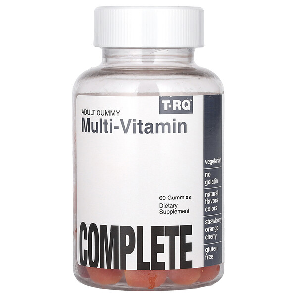 Взрослые жевательные мультивитамины, Клубника-Апельсин-Вишня, 60 жевательных конфет - T-RQ T-RQ