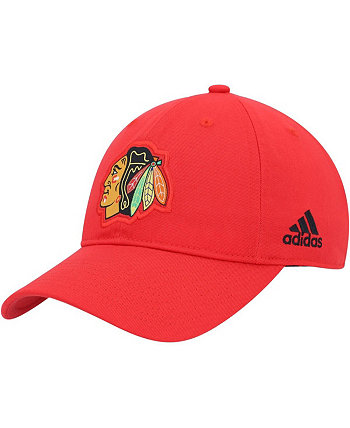 Мужская красная регулируемая кепка Chicago Blackhawks Primary Logo с напуском Adidas
