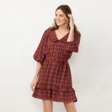 Женское шифоновое платье-рубашка LC Lauren Conrad с оборками LC Lauren Conrad