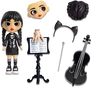 Just Play Wednesday Deluxe 6-inch Articulated Figure, 11-Pieces, Interchangeable Face Plates and Fashion, Customizable Collectible Figurine, Kids Toys for Ages 3 Up Just Play