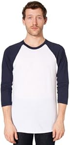 American Apparel Men's Unisex Poly-Cotton Raglan T-Shirt American Apparel