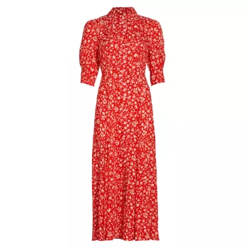 In The Spirit Of Palm Beach Bloom Floral Shirtdress RIXO