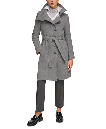 Женское асимметричное пальто на пуговицах с поясом Calvin Klein