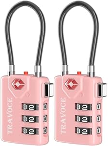 Аксессуары для путешествий Travoce Search Alert TSA Approved Travel Combination Luggage Cable Locks для чемоданов, спортивных шкафчиков, инструментов, рюкзаков (1, 2, 4, 6 и 10 штук) Travoce