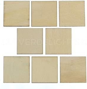 CleverDelights 1 Inch Wood Squares - 100 Pack - 1/16" Thick - 1" Unfinished Craft Pieces CleverDelights