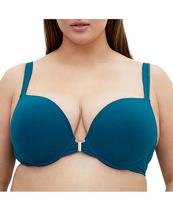 Plus Size Smooth & Chic Front Close Cotton Push Up Bra City Chic